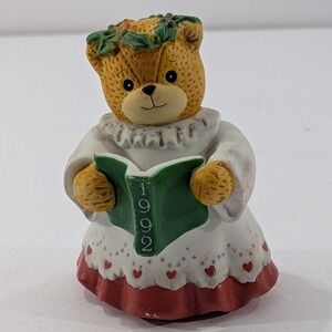 Vintage 1992 Lucy Rigg Enesco Teddy Bear Christmas Choir Girl Porcelain Signed‎